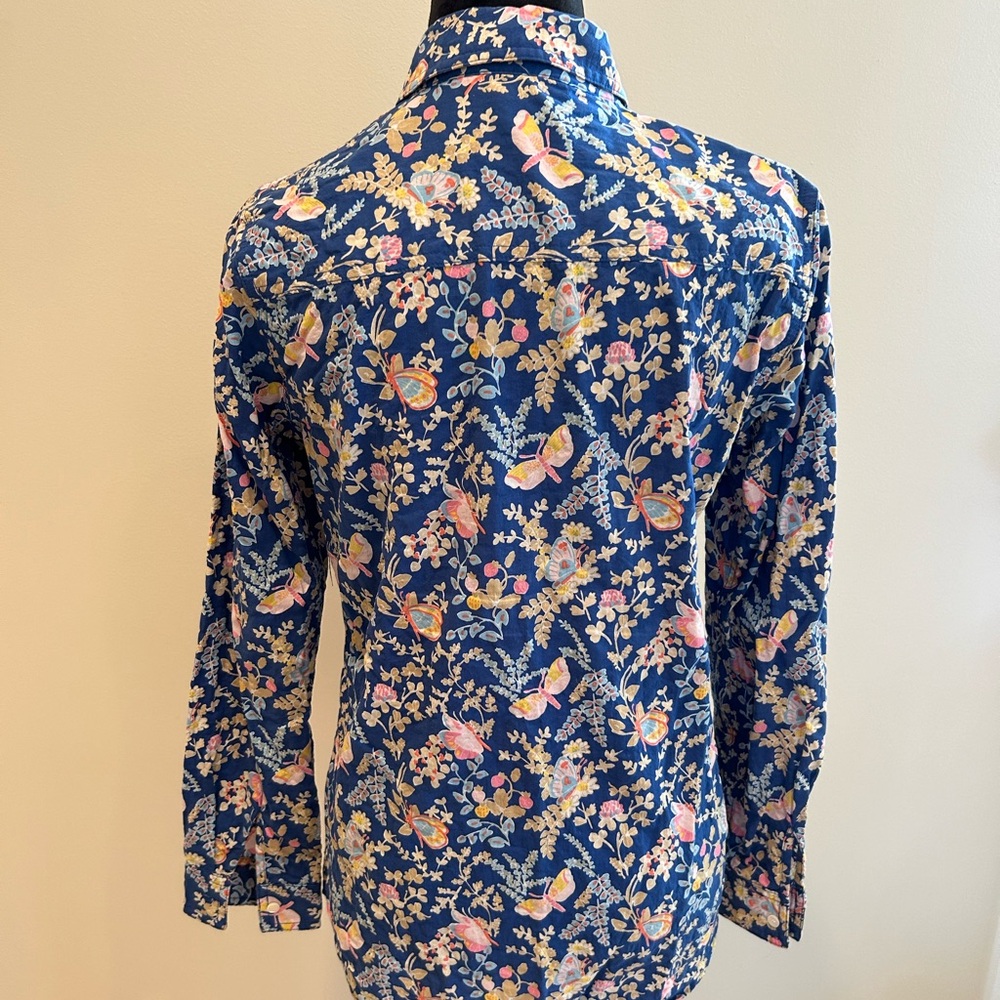 Floral Long Sleeve Shirt in Blue and Pink